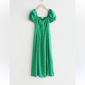 & Other Stories green Floral Midi Dress 4